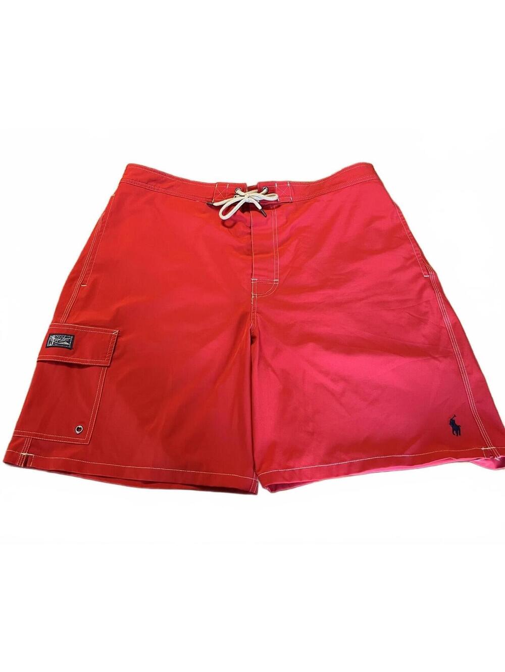 Polo Ralph Lauren Red Swim Shorts with Side Pocket